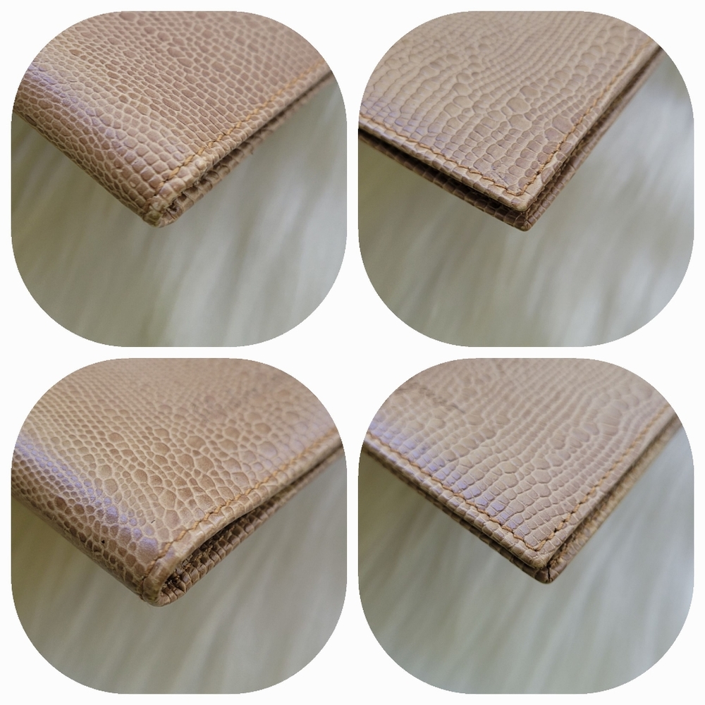 Salvatore Ferragamo Crocodile Embossed Beige Card Case Wallet - Picture 6 of 15
